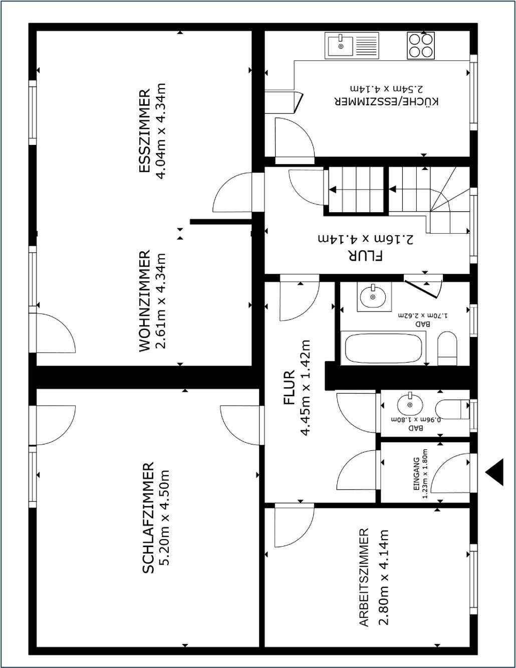 Grundriss – Doppelhaushälfte mit Anbau und Garage auf großem Grundstück, Bremen