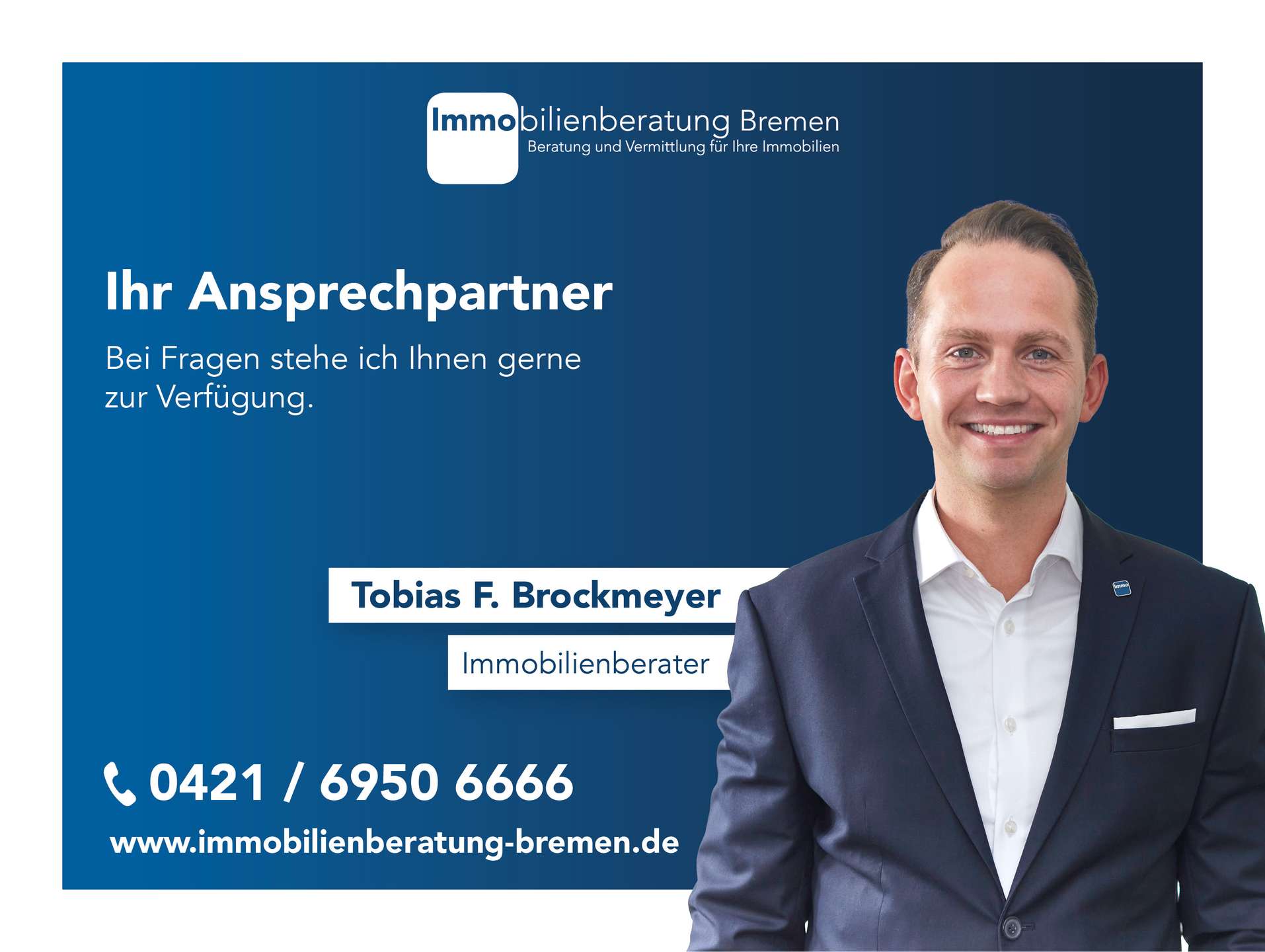 Tobias F. Brockmeyer, Ansprechpartner der Immobilienberatung Bremen